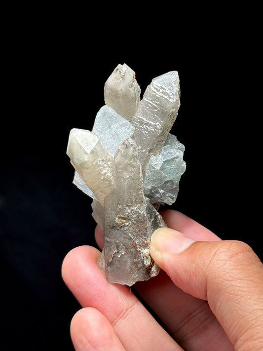 Fluorite on Smoky Quartz