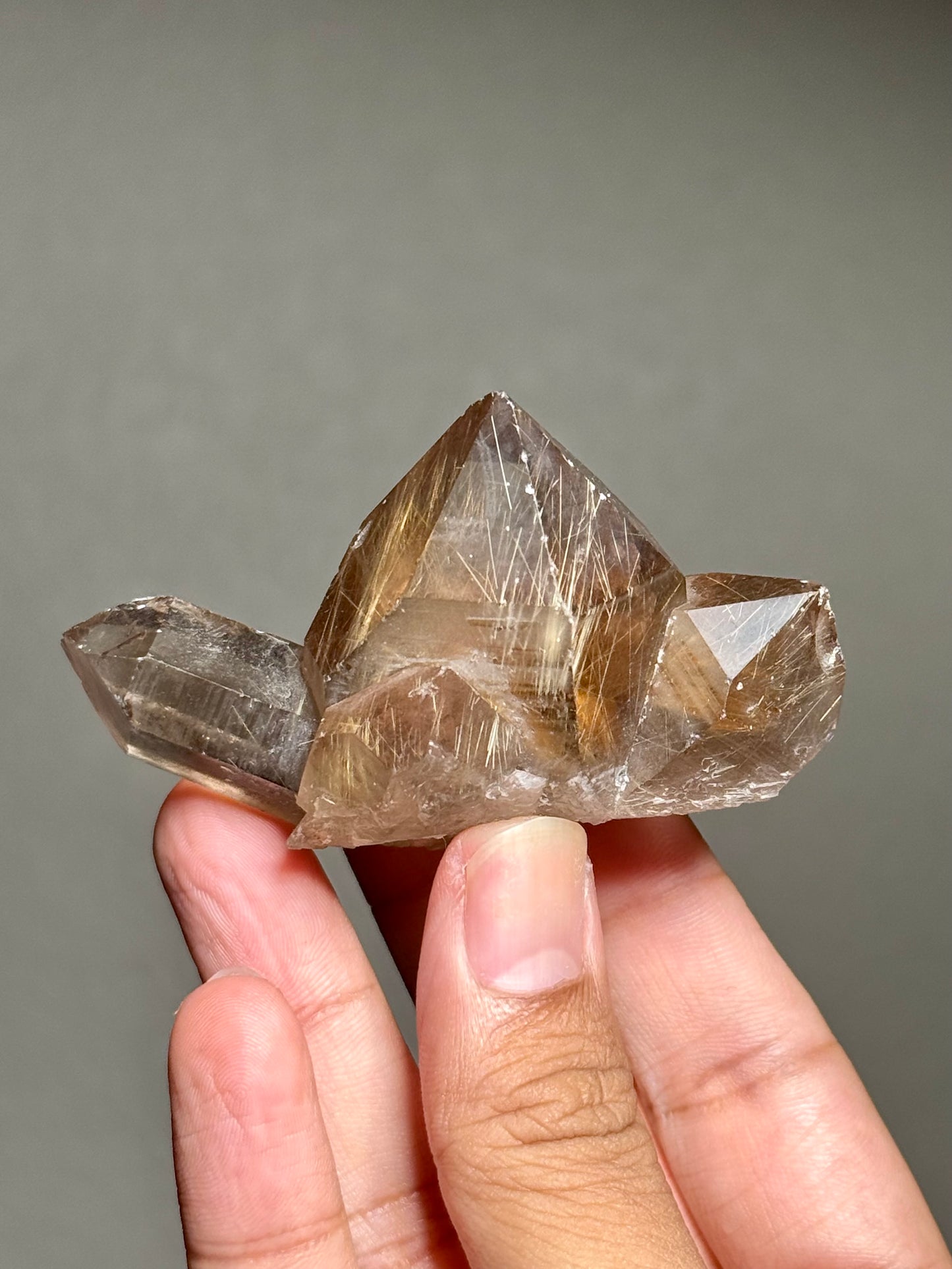 Rutile in Smoky Quartz