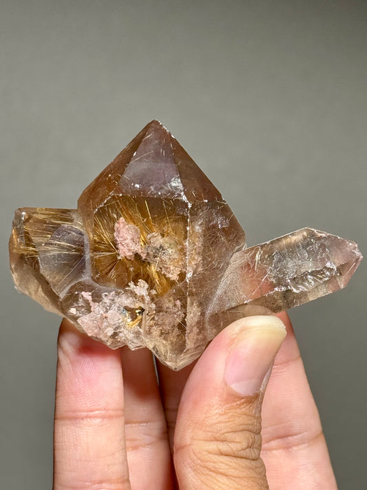 Rutile in Smoky Quartz