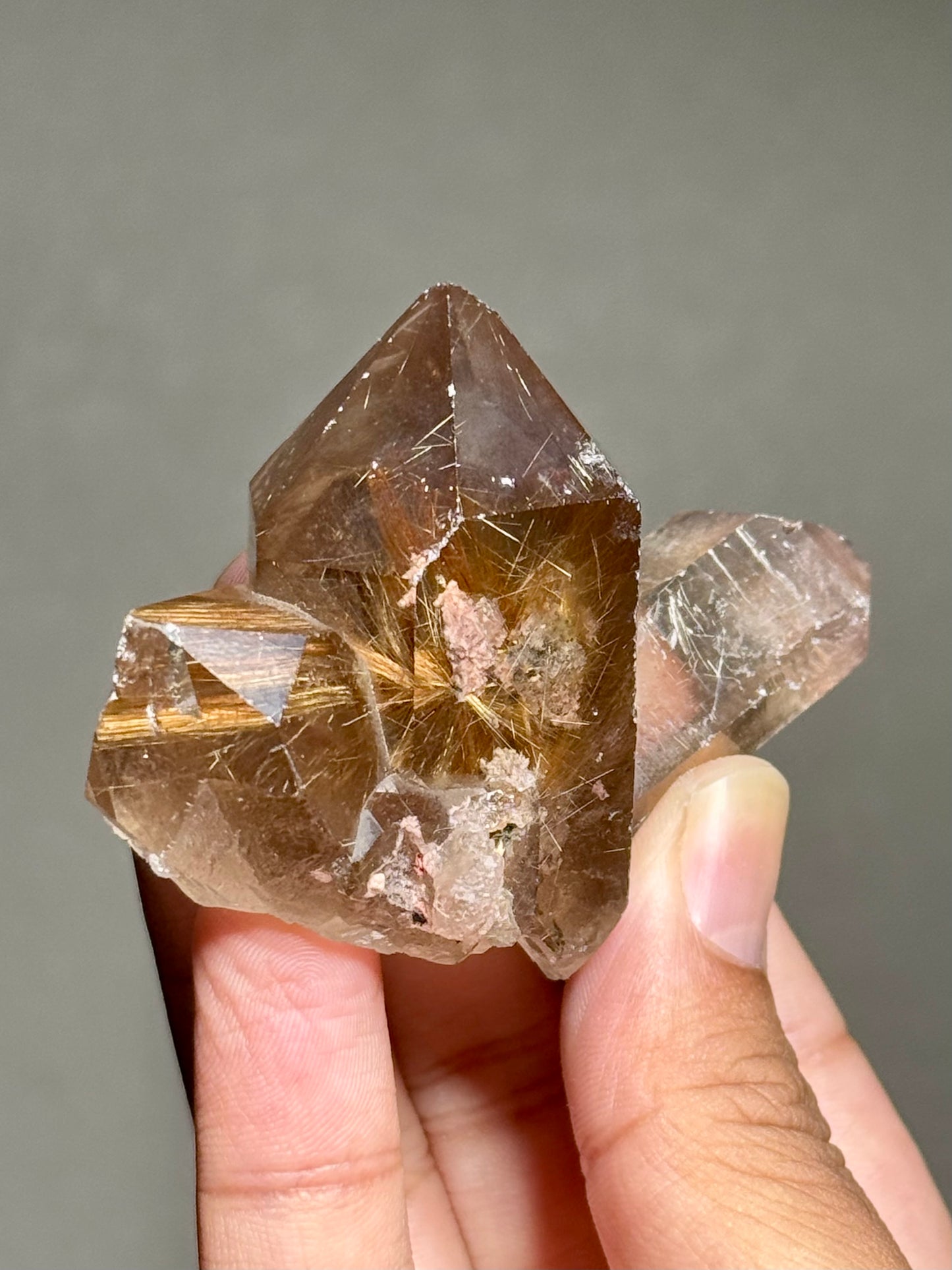 Rutile in Smoky Quartz