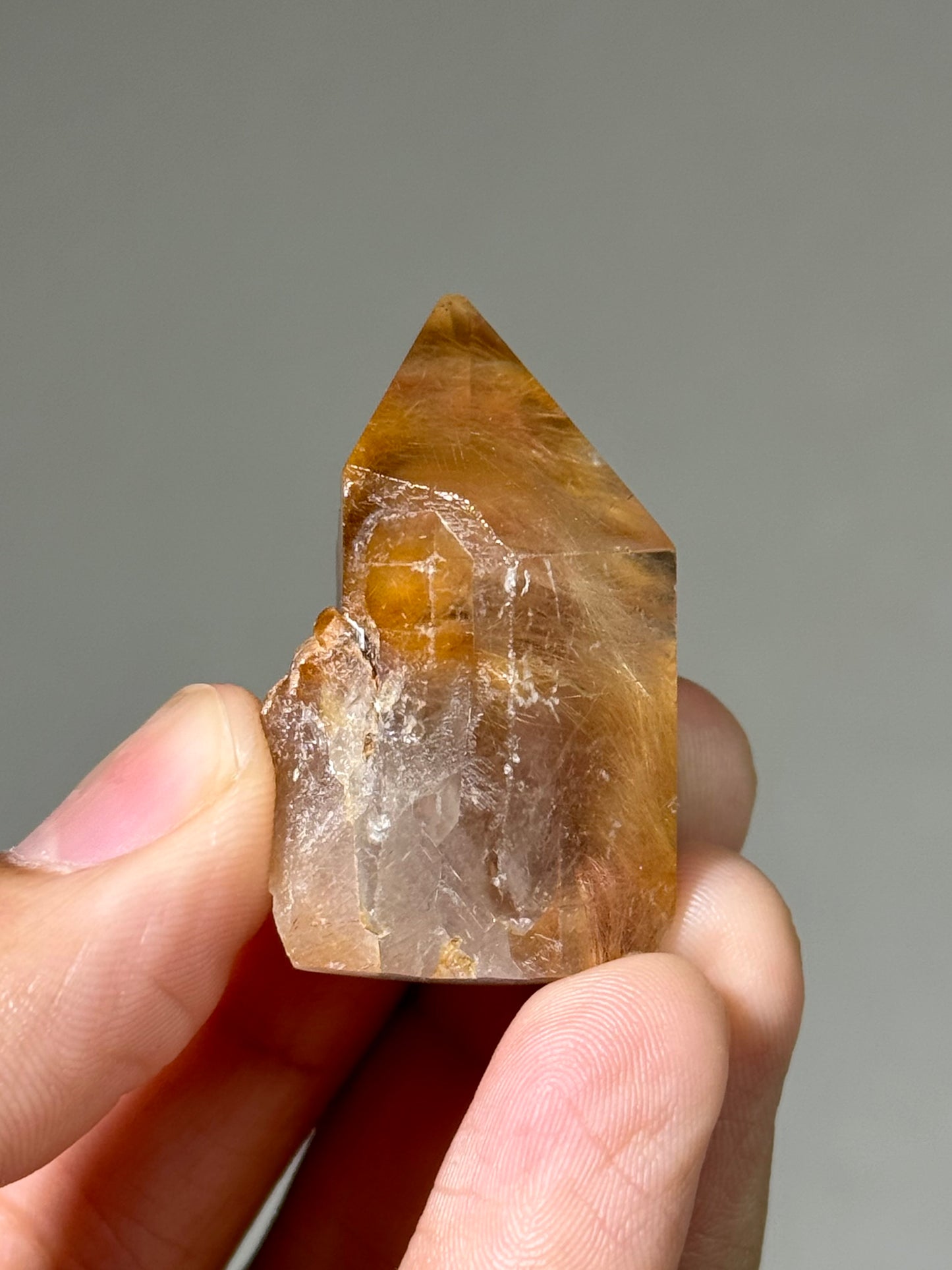 Semi-Polished Himalayan Quartz with Rutile