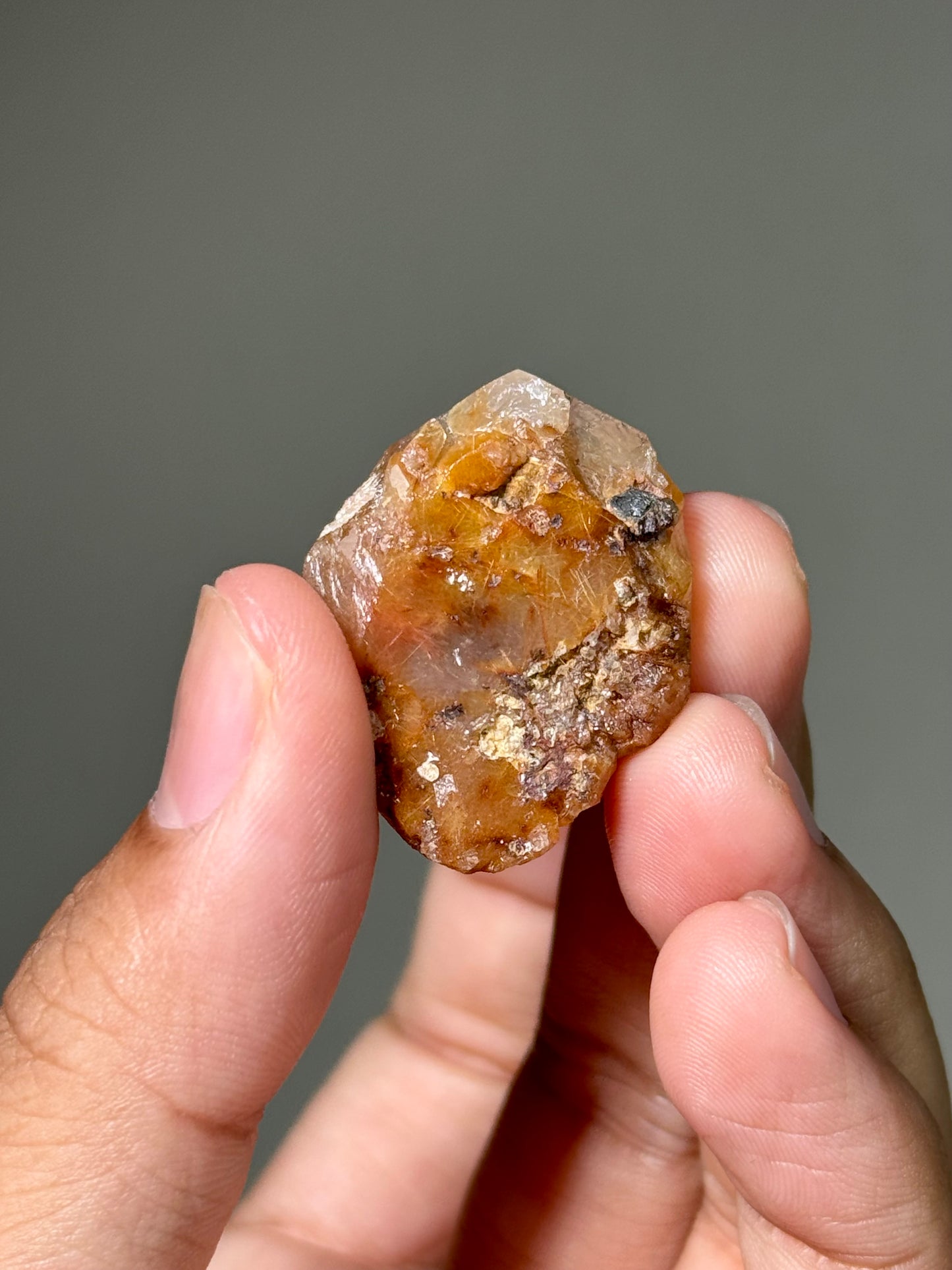 Semi-Polished Himalayan Quartz with Rutile
