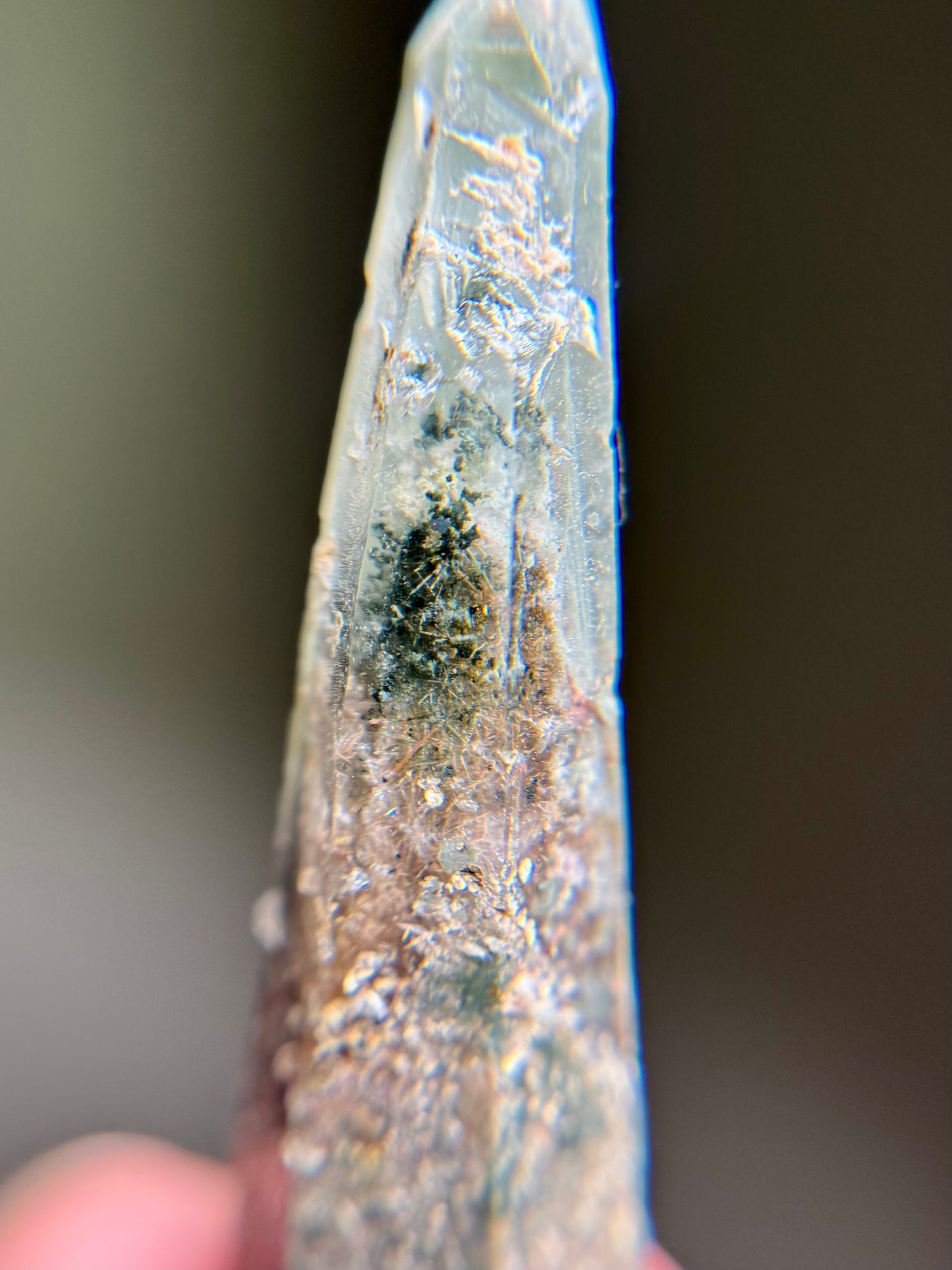 Byssolite & Rutile in Quartz