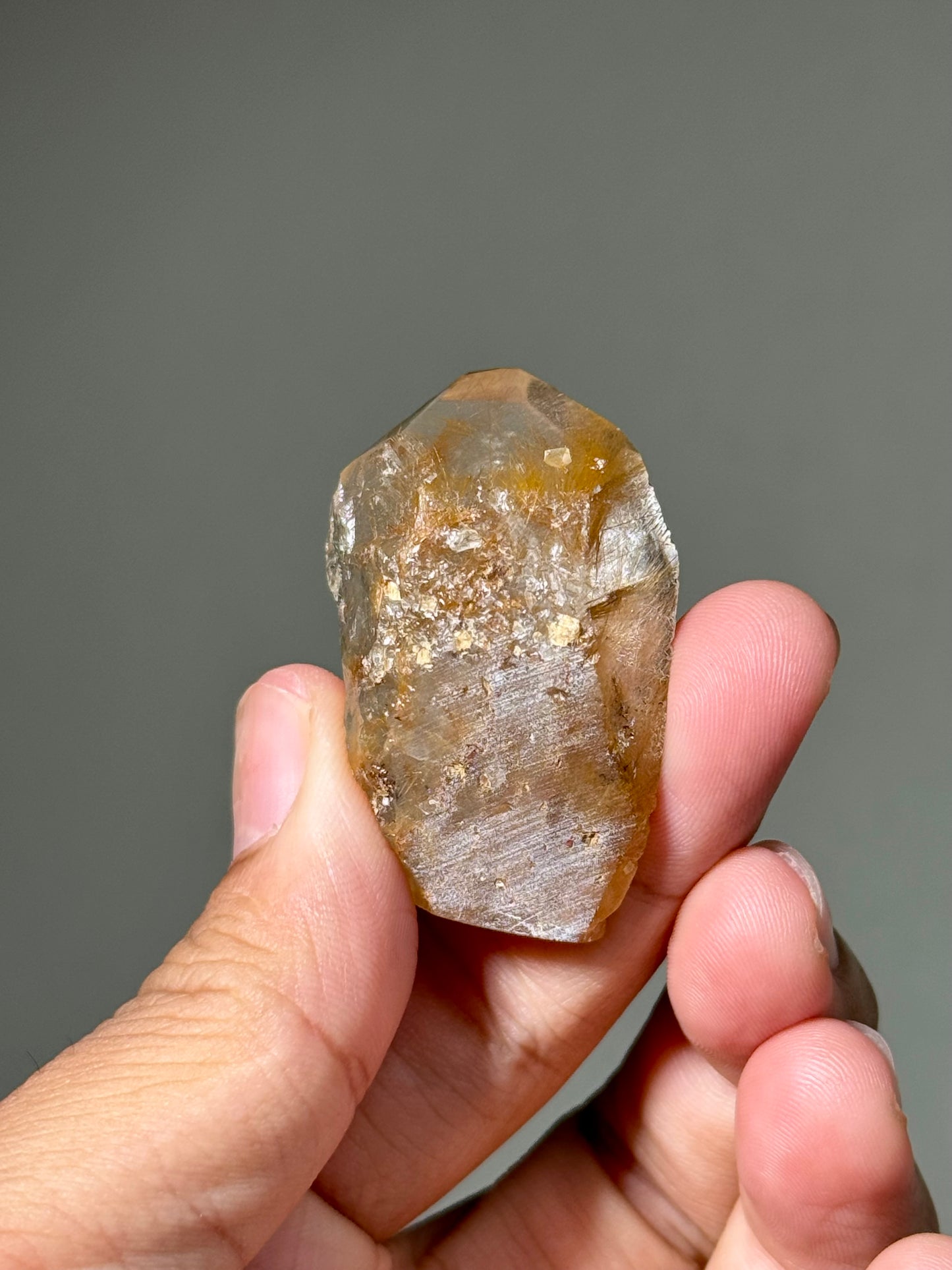 Semi-Polished Himalayan Quartz with Rutile