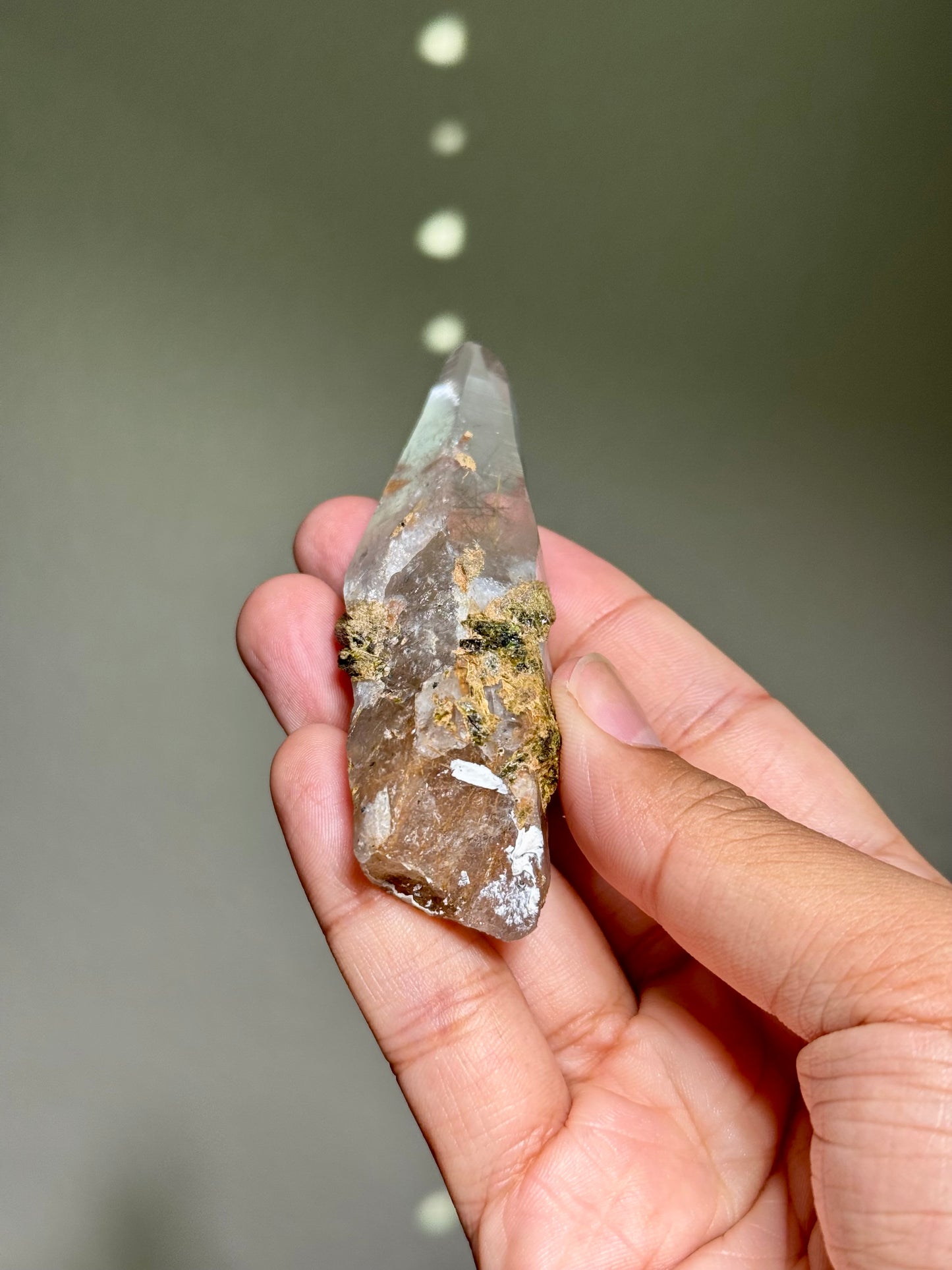 Byssolite & Rutile in Quartz