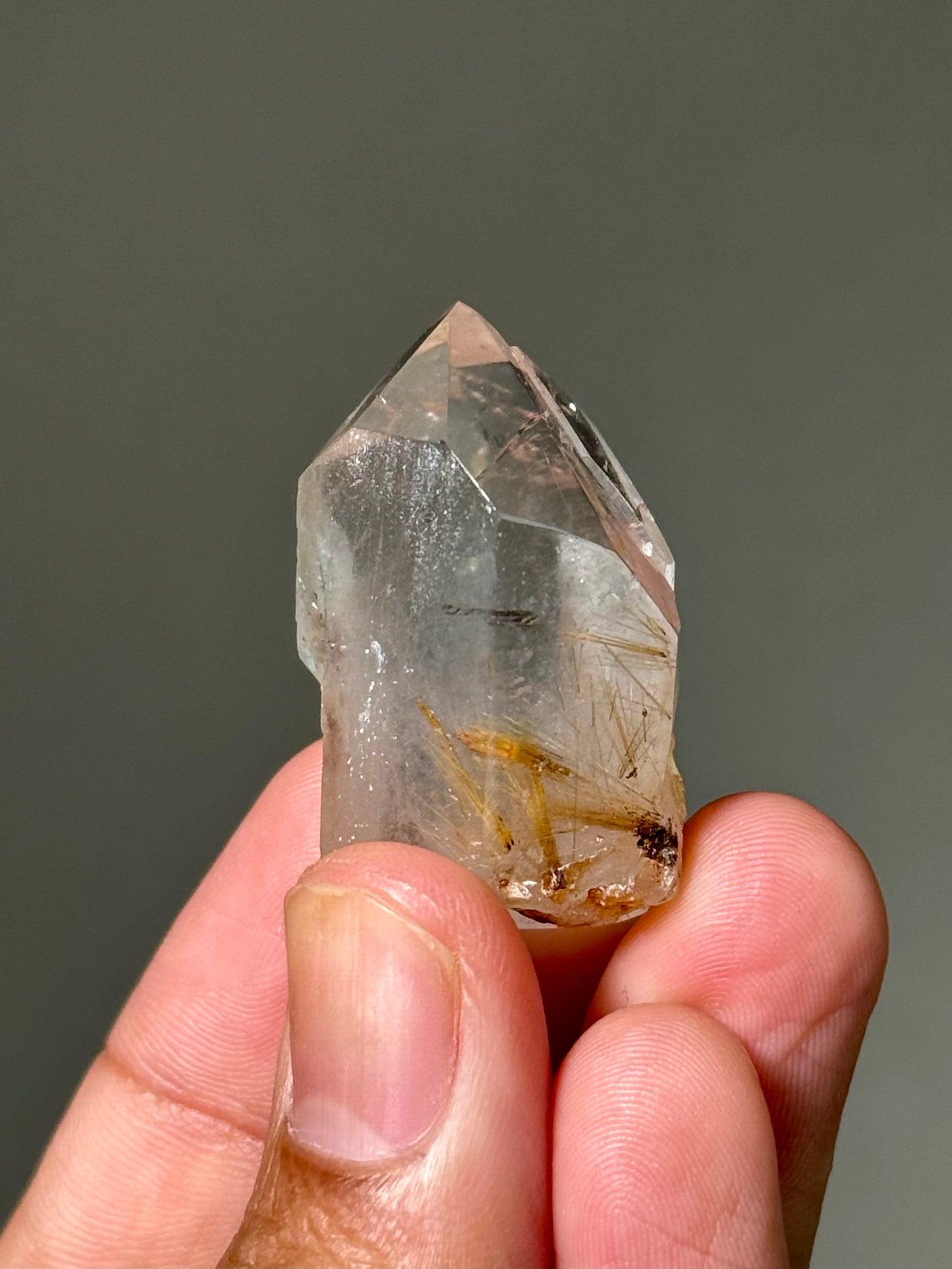 Semi-Polished Himalayan Quartz with Rutile