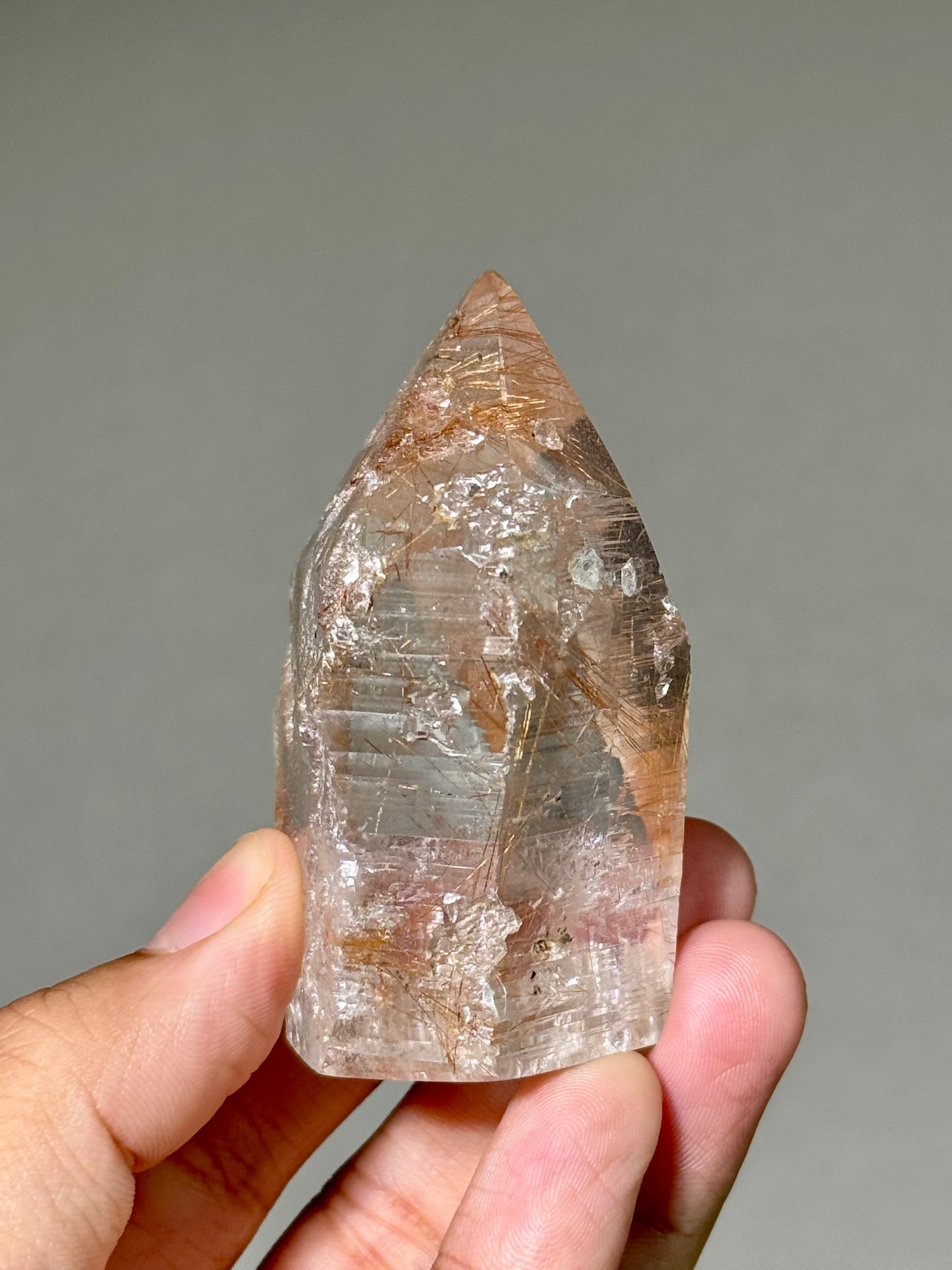 Semi-Polished Himalayan Quartz with Rutile