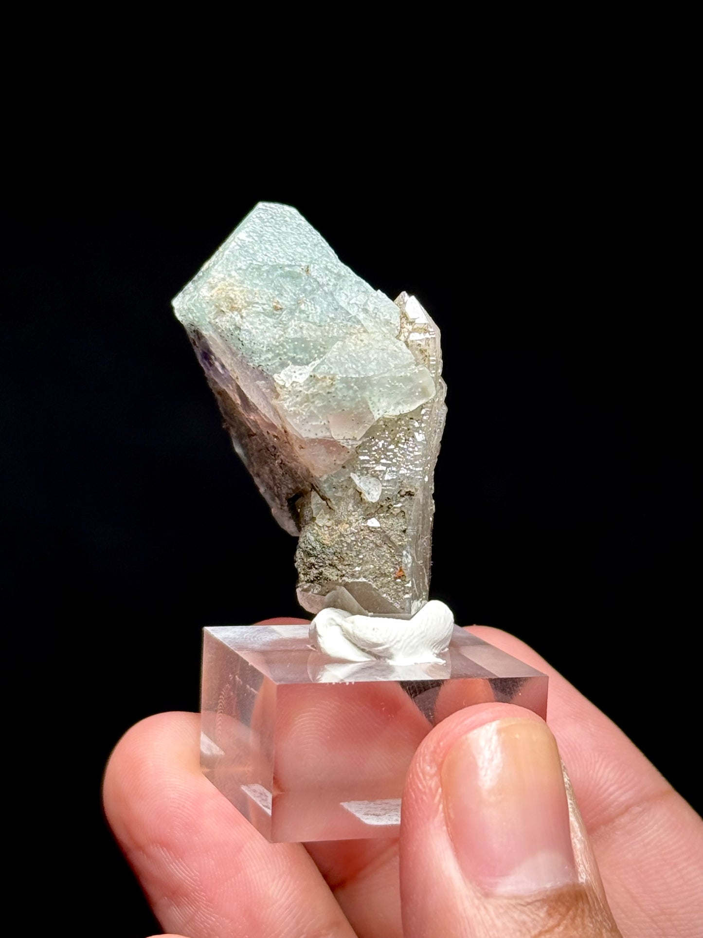 Fluorite on Smoky Quartz