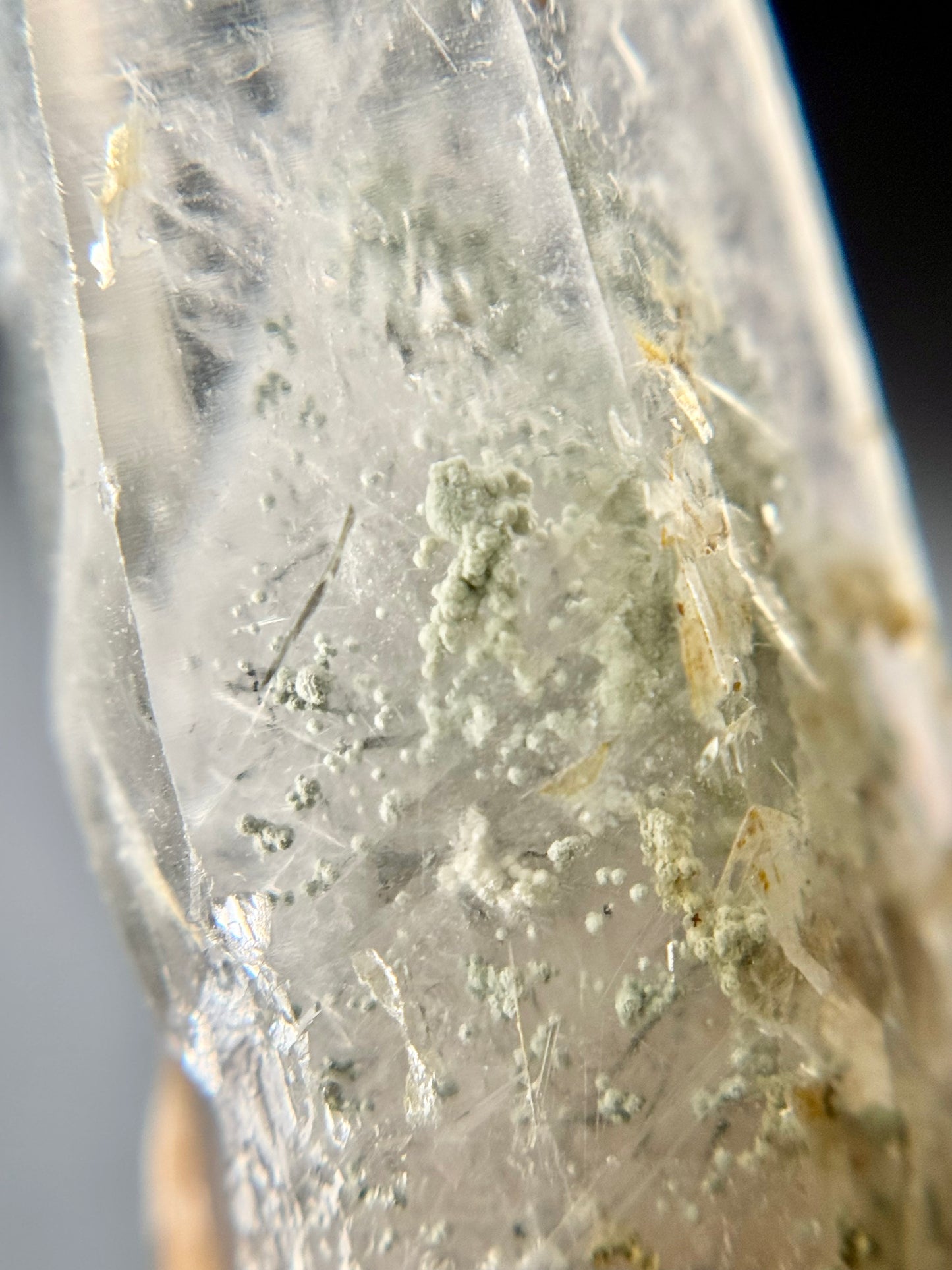 Cookite & Tremolite in Quartz