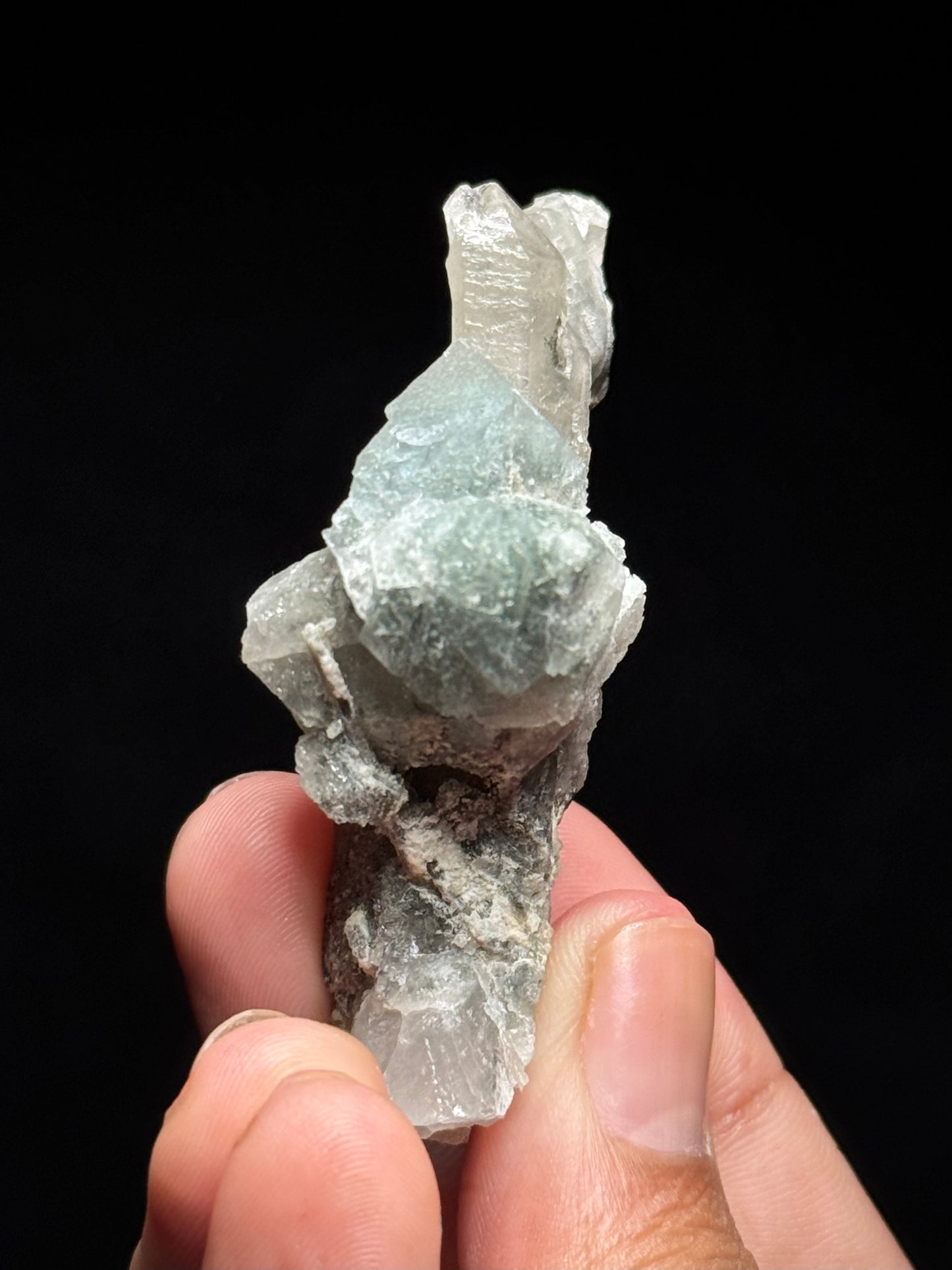 Fluorite on Smoky Quartz