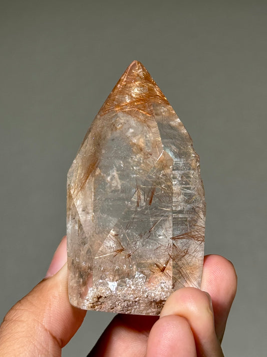 Semi-Polished Himalayan Quartz with Rutile