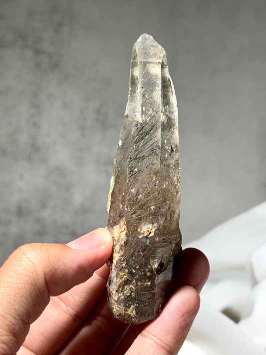 Byssolite & Rutile in Quartz