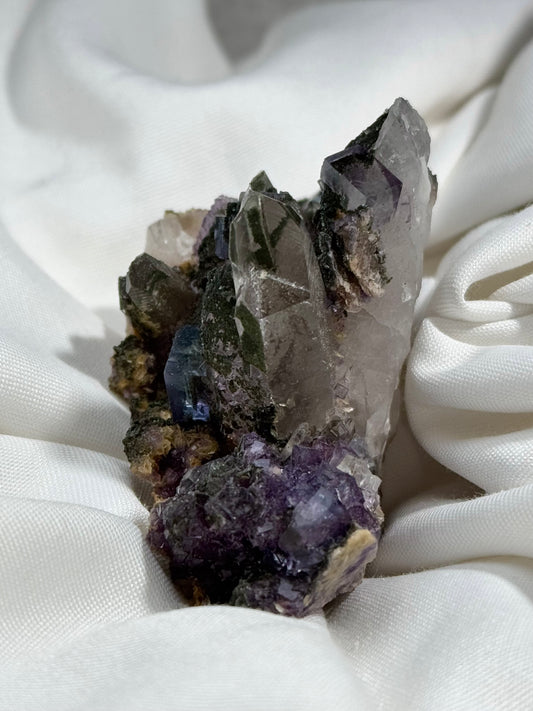 Fluorite on & in Quartz
