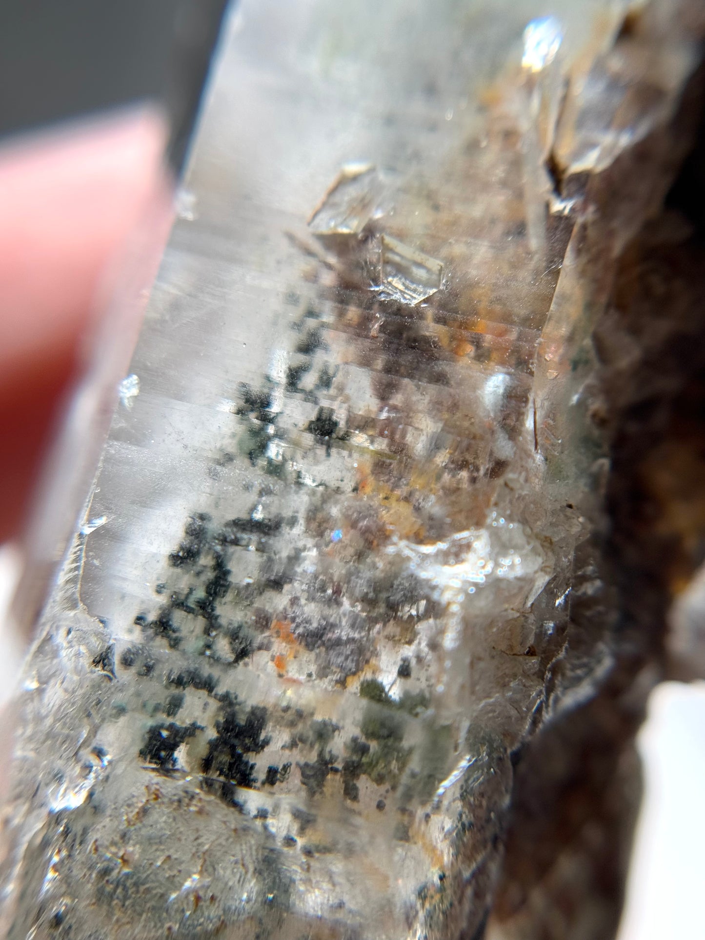 Byssolite & Rutile in Quartz