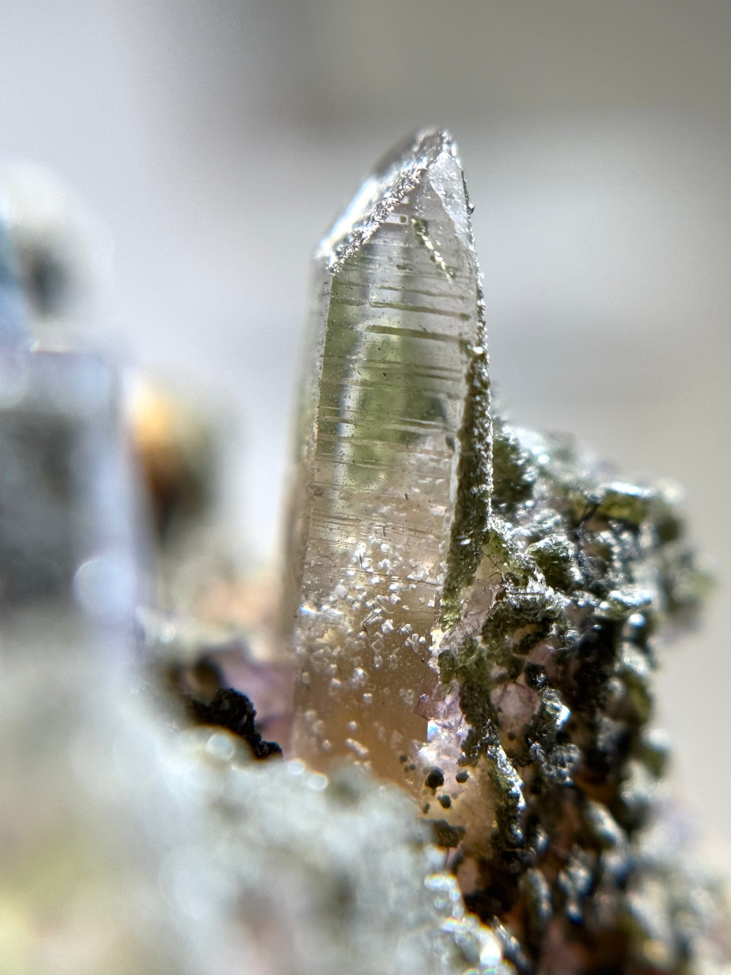 Fluorite on & in Quartz