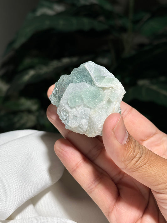 Fluorite on Quartz over Fluorite