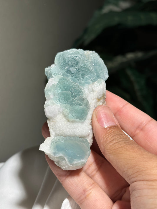 Fluorite on Quartz over Fluorite