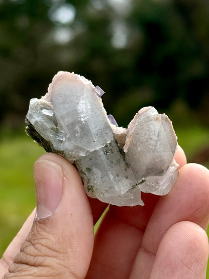 Quartz with Rhodochrosite & Fluorite