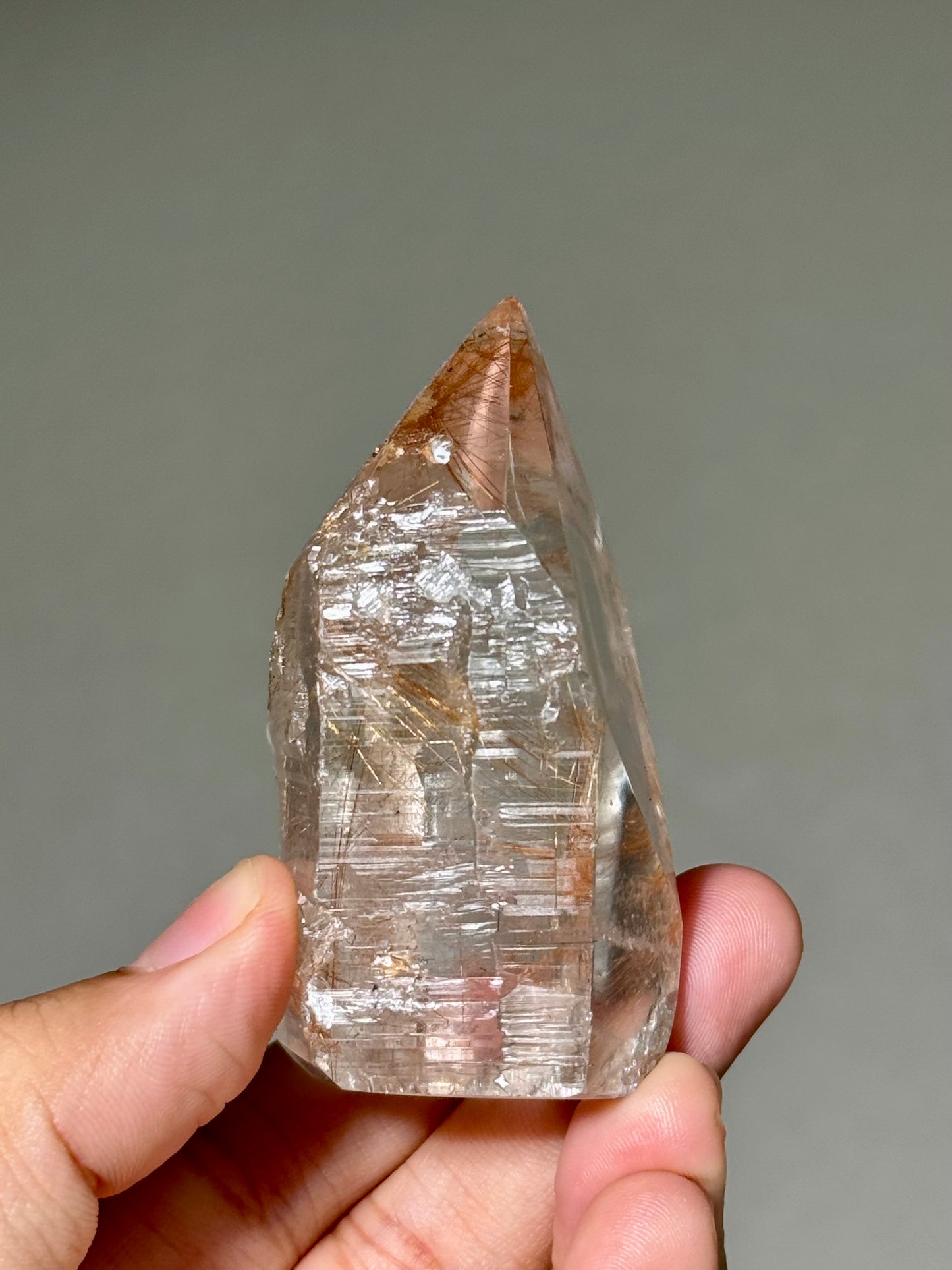 Semi-Polished Himalayan Quartz with Rutile