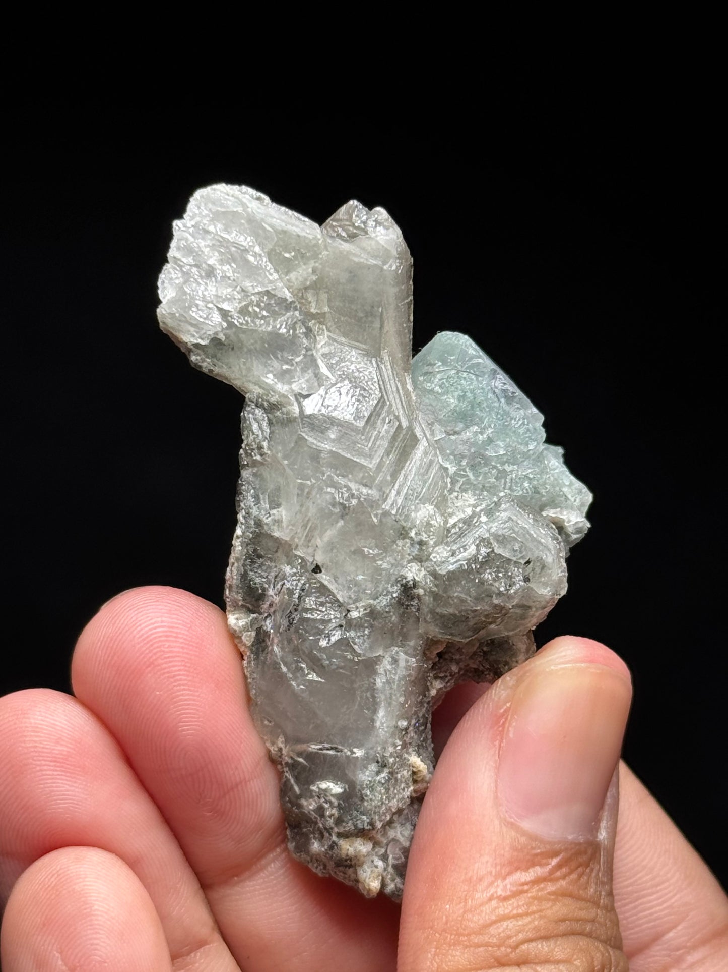 Fluorite on Smoky Quartz