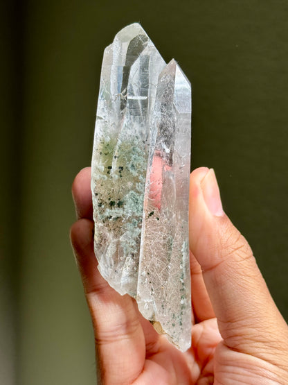 Byssolite & Rutile in Quartz