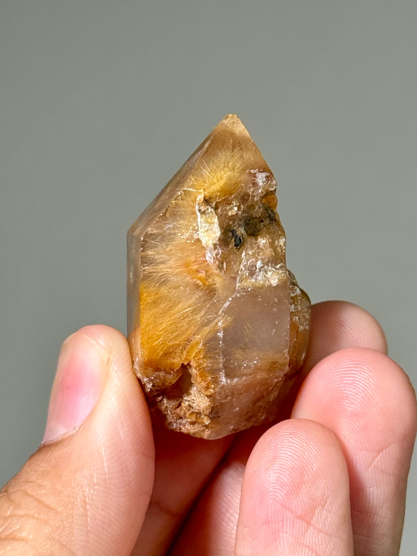 Semi-Polished Himalayan Quartz with Rutile