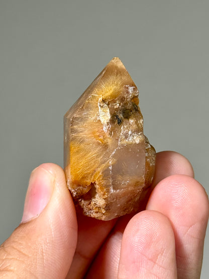 Semi-Polished Himalayan Quartz with Rutile