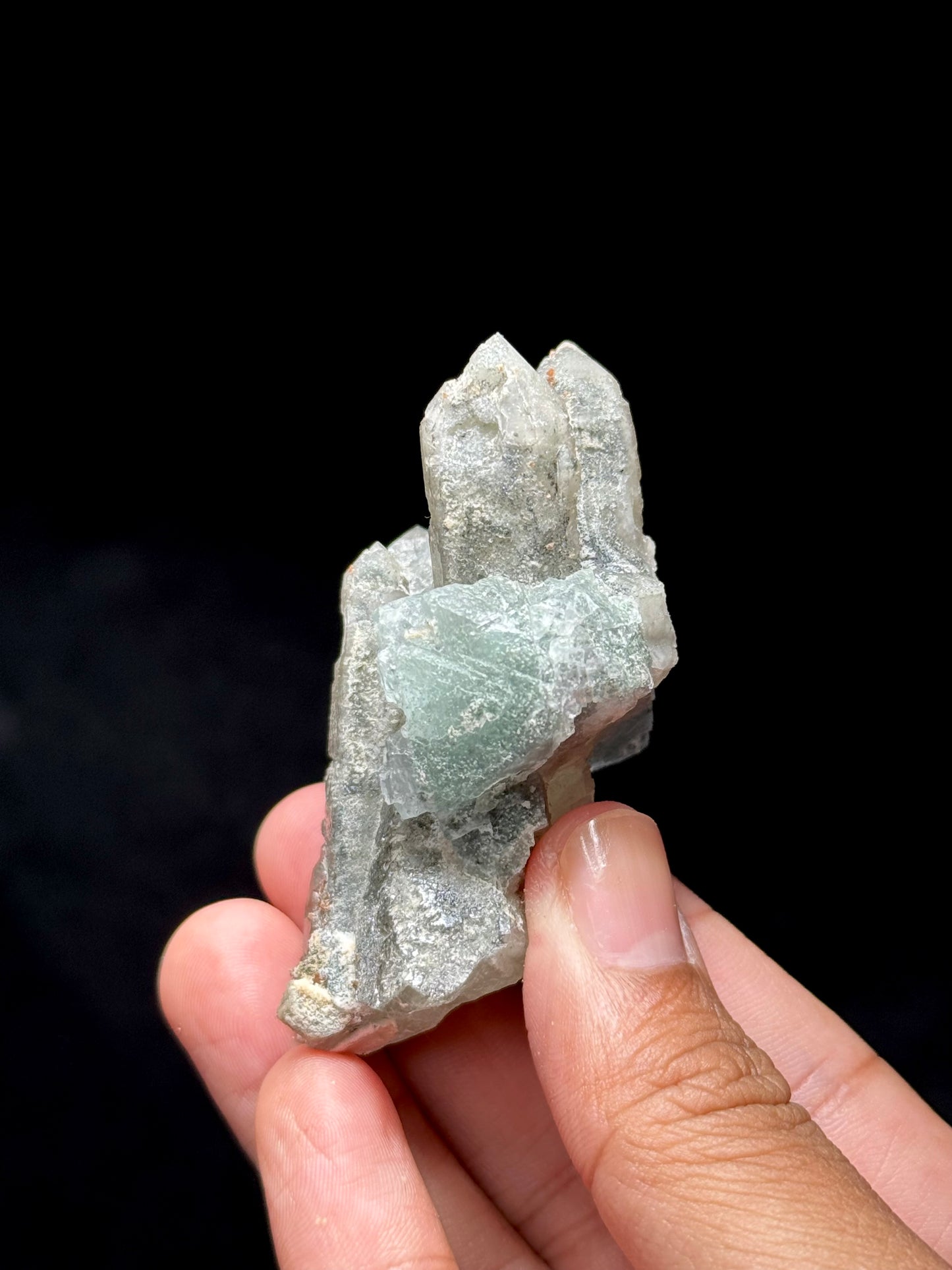 Fluorite on Smoky Quartz