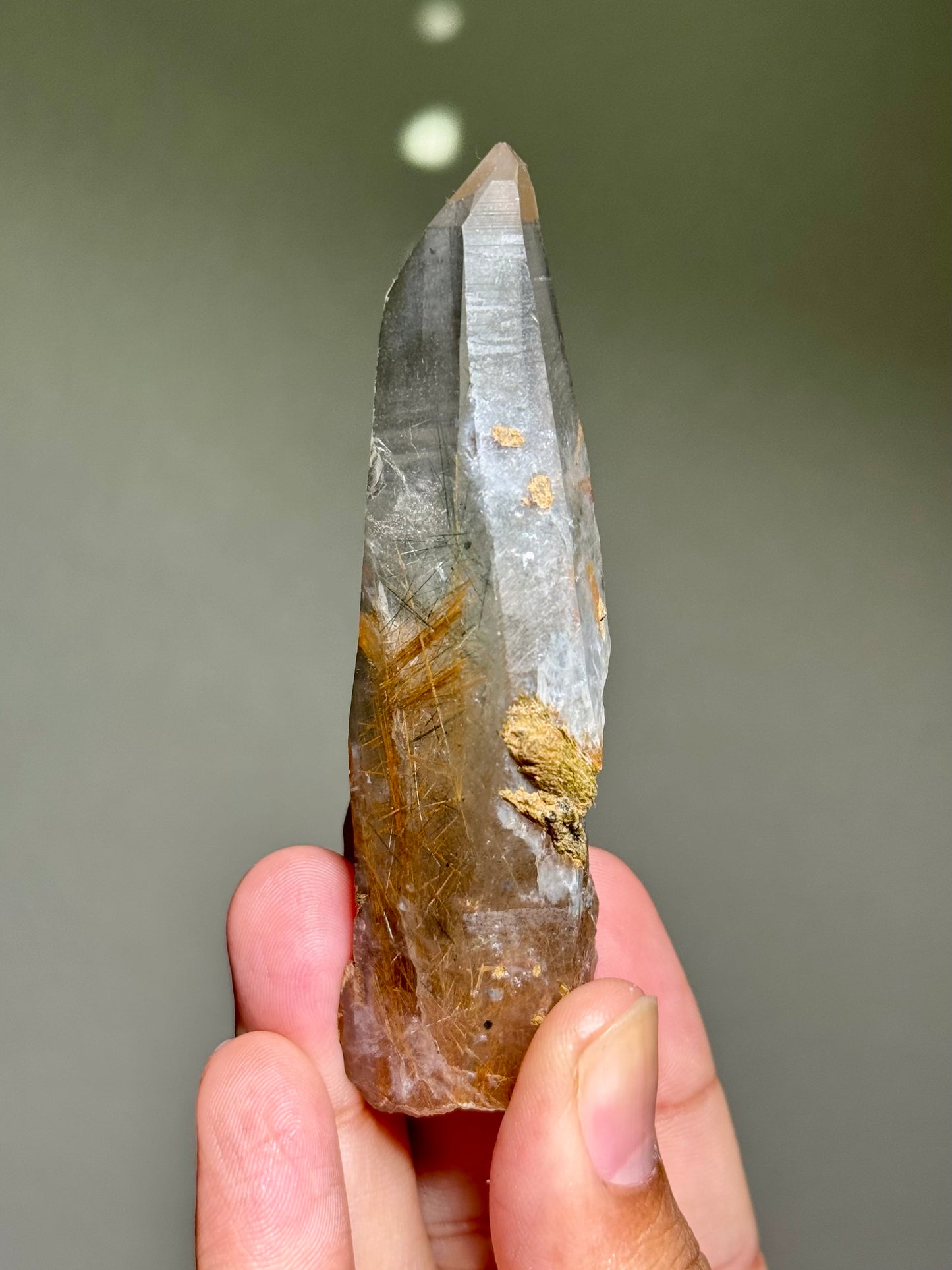 Byssolite & Rutile in Quartz