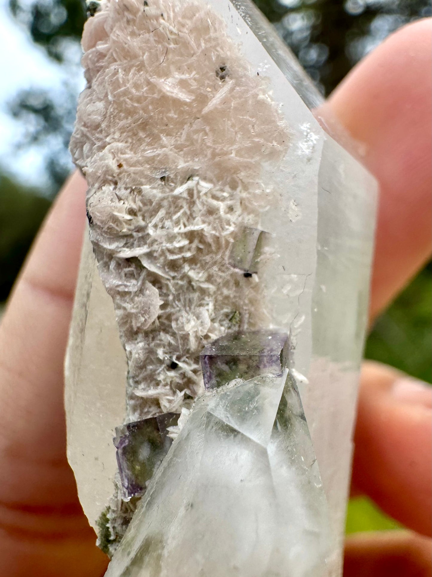 Quartz with Rhodochrosite & Fluorite