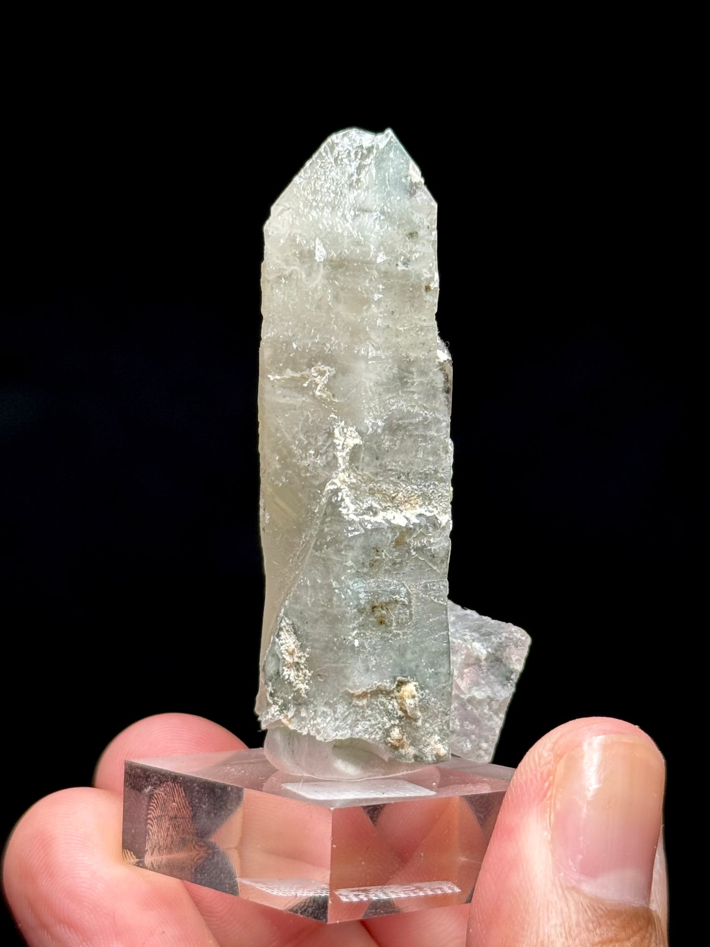 Pink Fluorite on Smoky Quartz