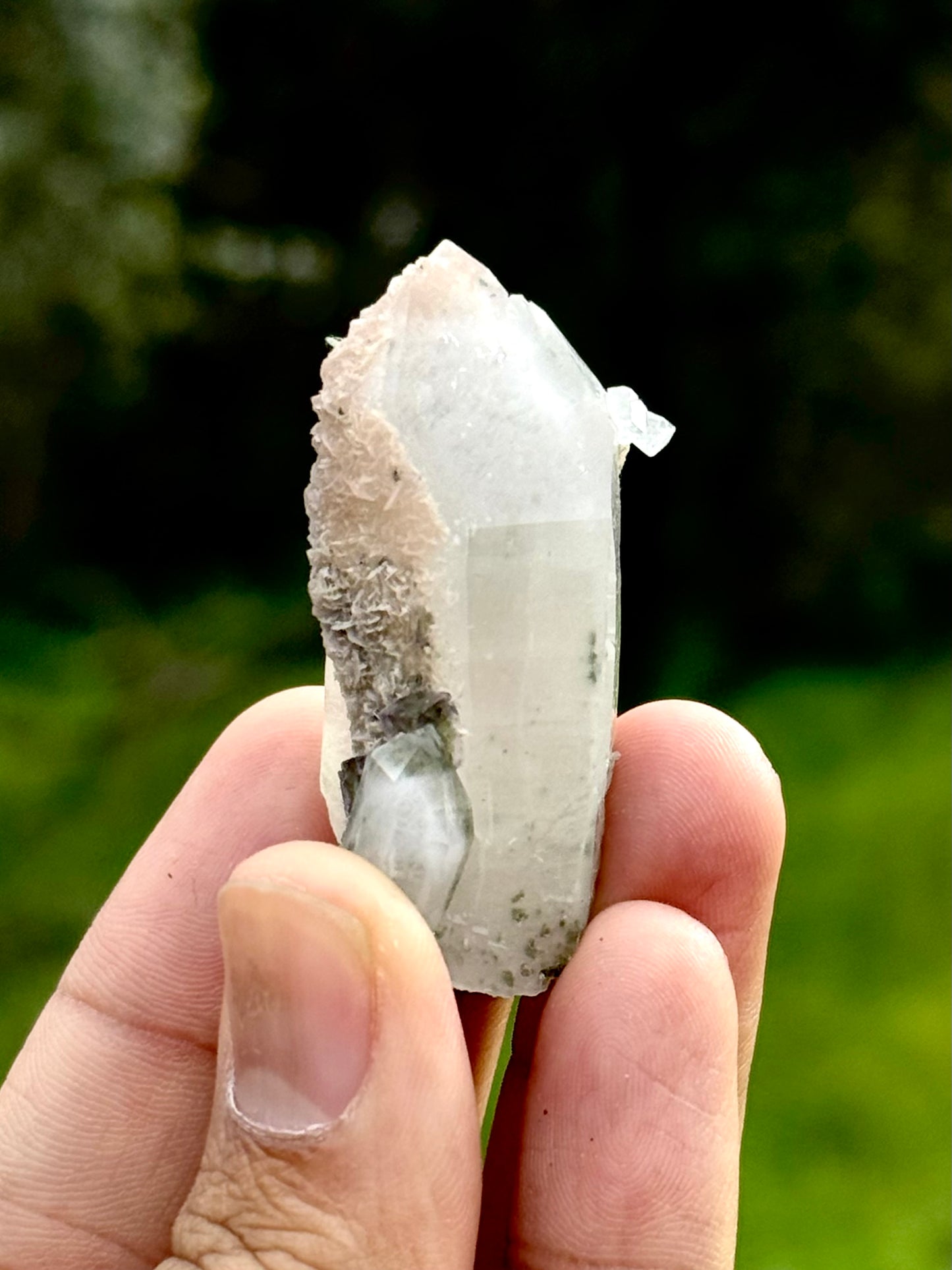 Quartz with Rhodochrosite & Fluorite