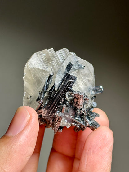 Stibnite in Calcite