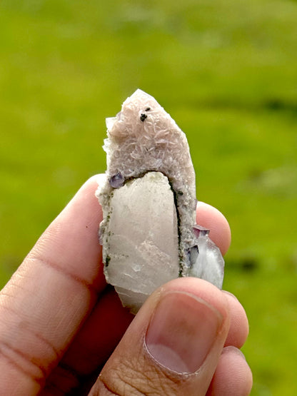 Quartz with Rhodochrosite & Fluorite