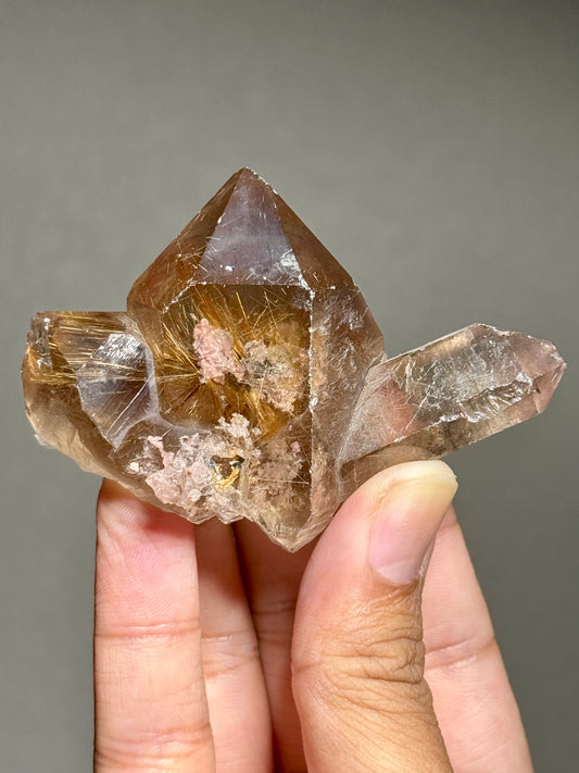 Rutile in Smoky Quartz