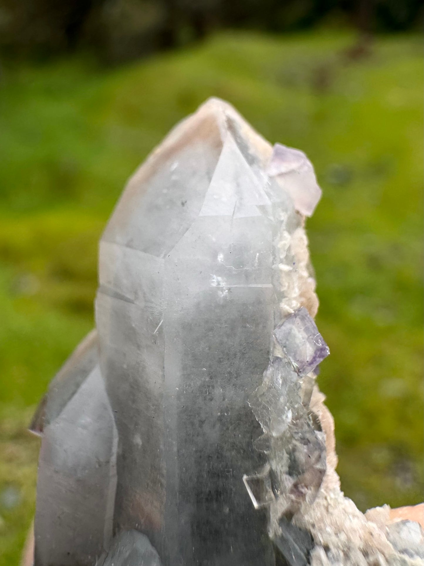 Quartz with Rhodochrosite & Fluorite