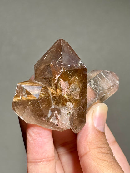 Rutile in Smoky Quartz