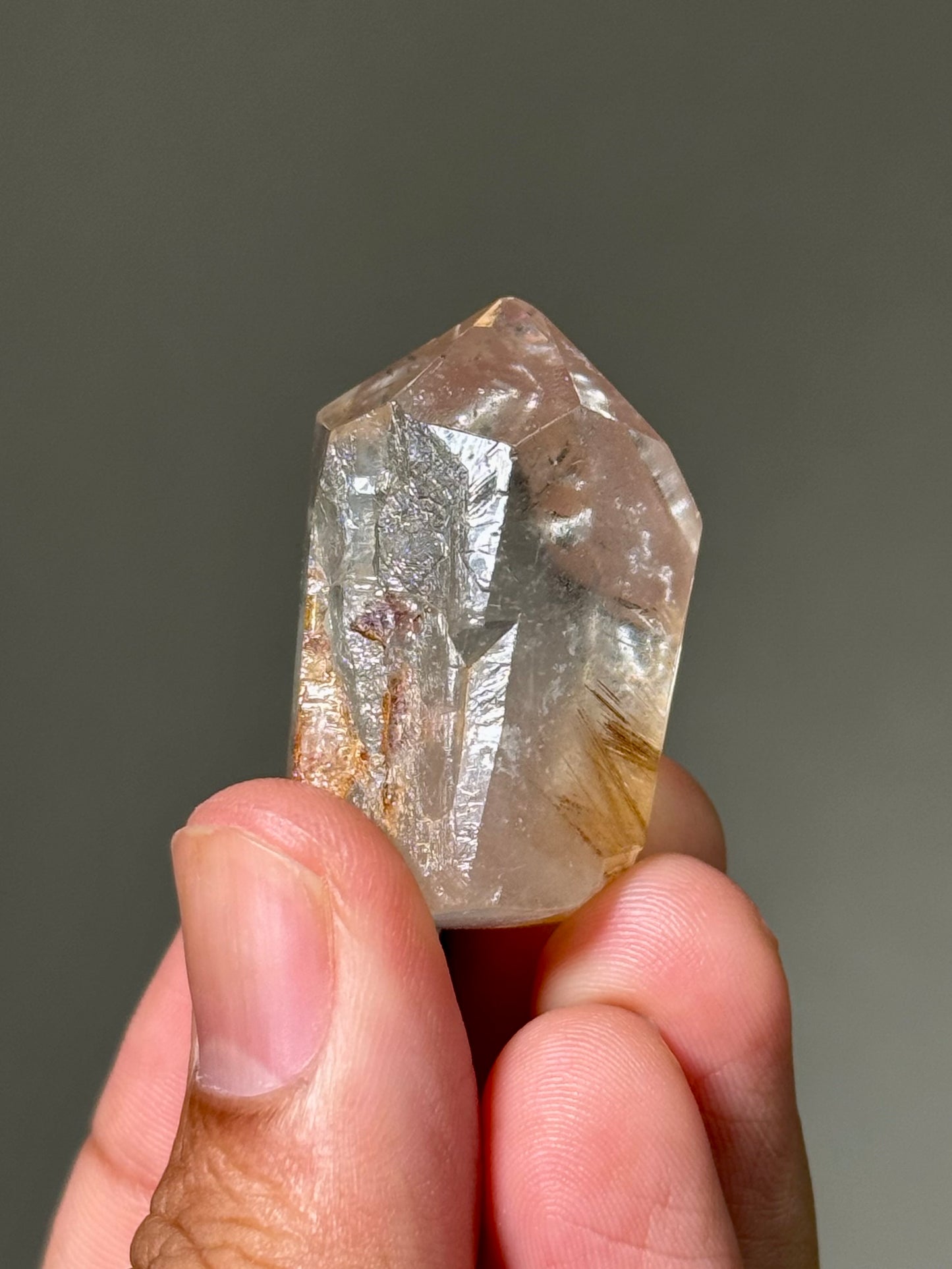 Semi-Polished Himalayan Quartz with Rutile