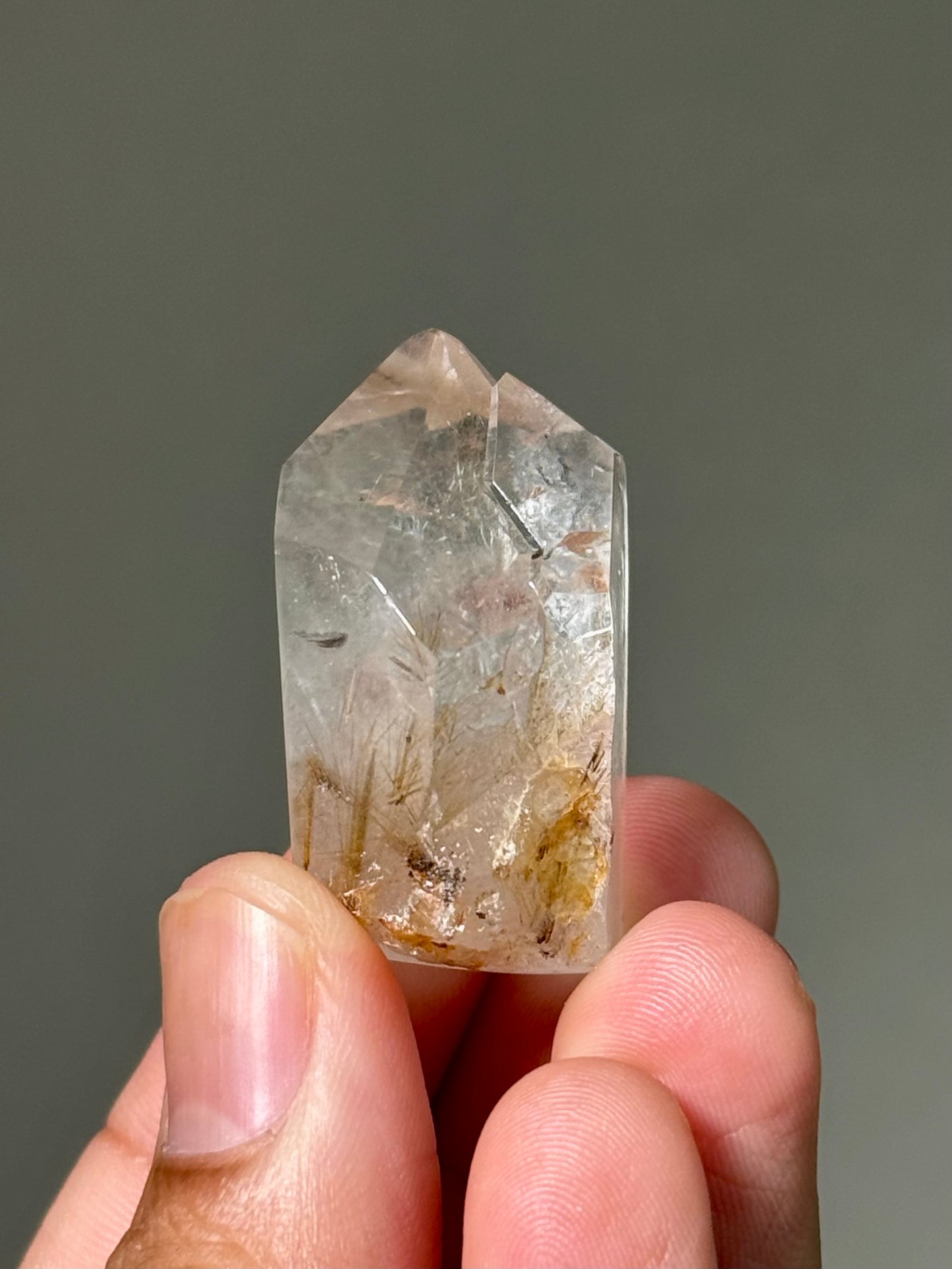 Semi-Polished Himalayan Quartz with Rutile