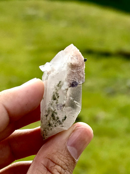 Quartz with Rhodochrosite & Fluorite
