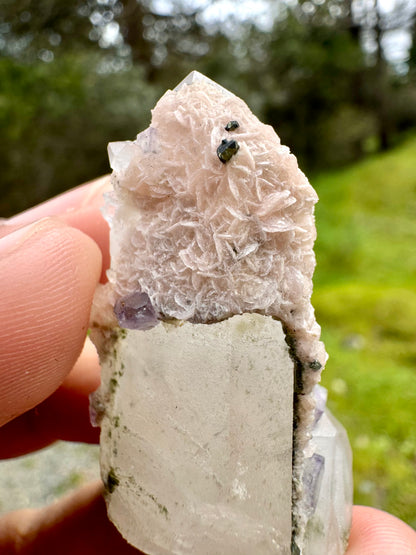 Quartz with Rhodochrosite & Fluorite