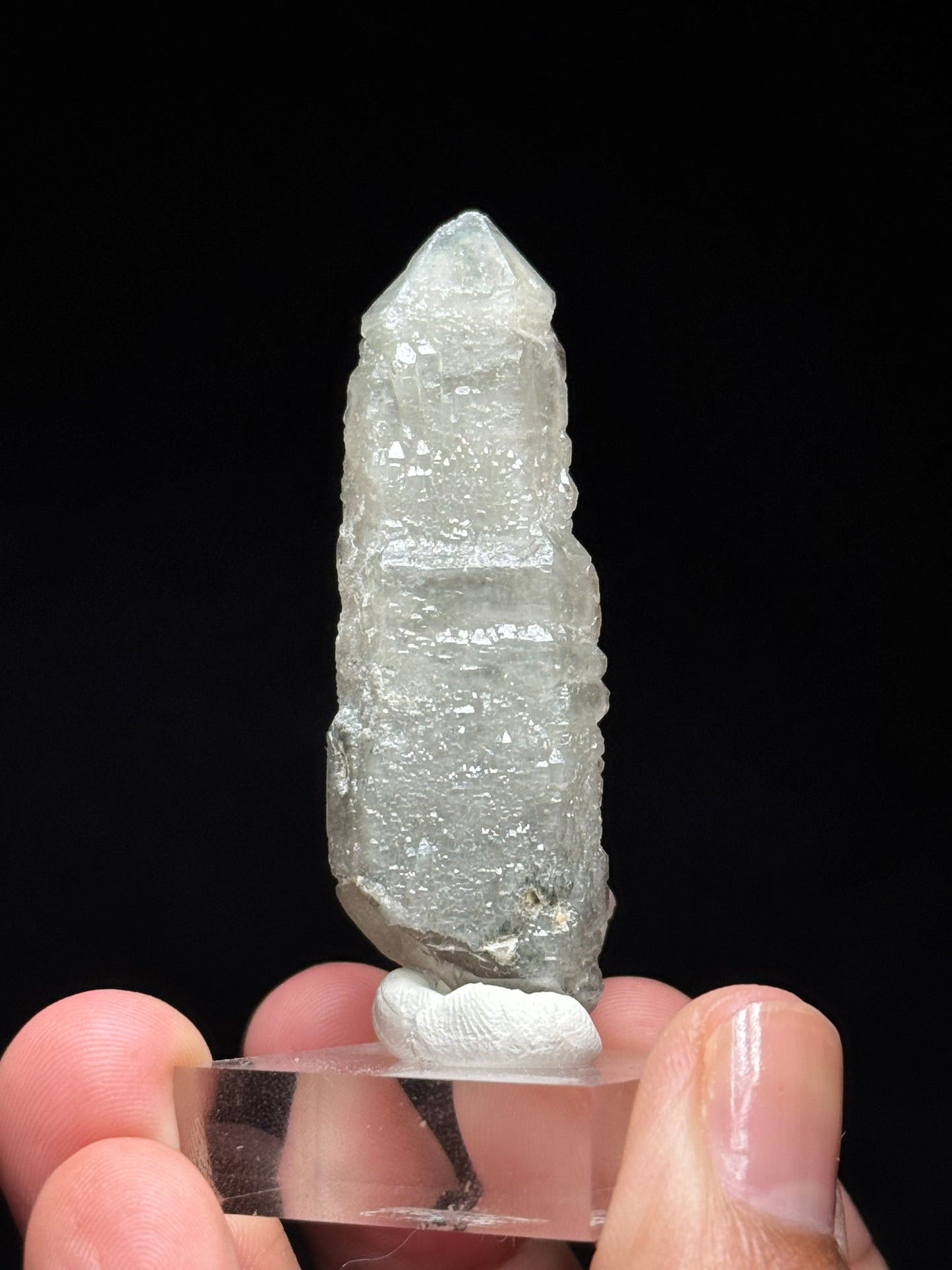 Pink Fluorite on Smoky Quartz