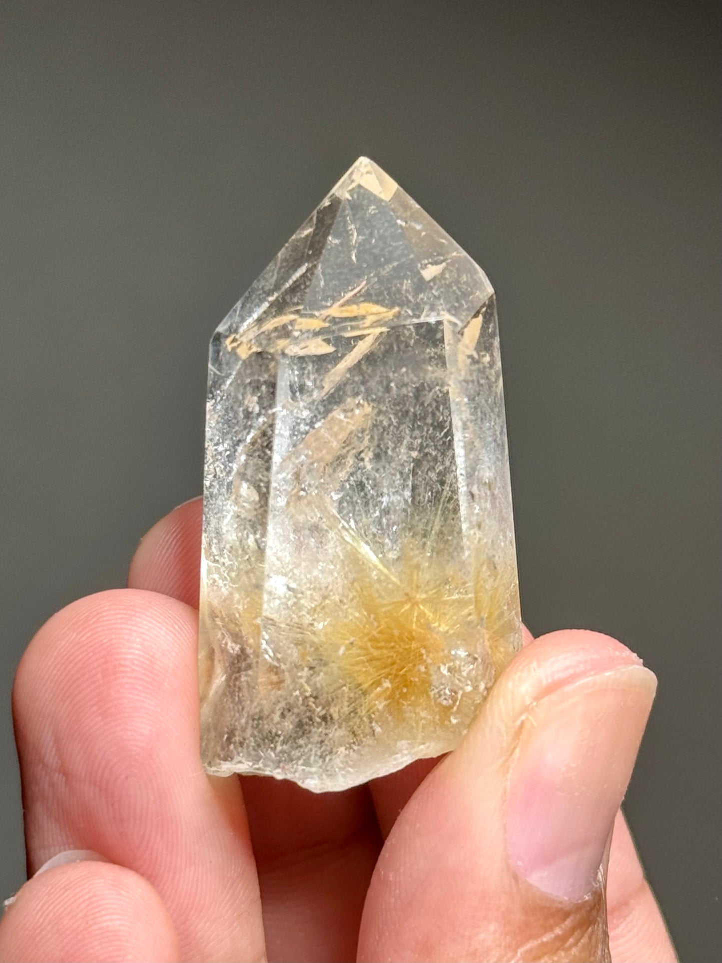 Rutile in Quartz (Polished)