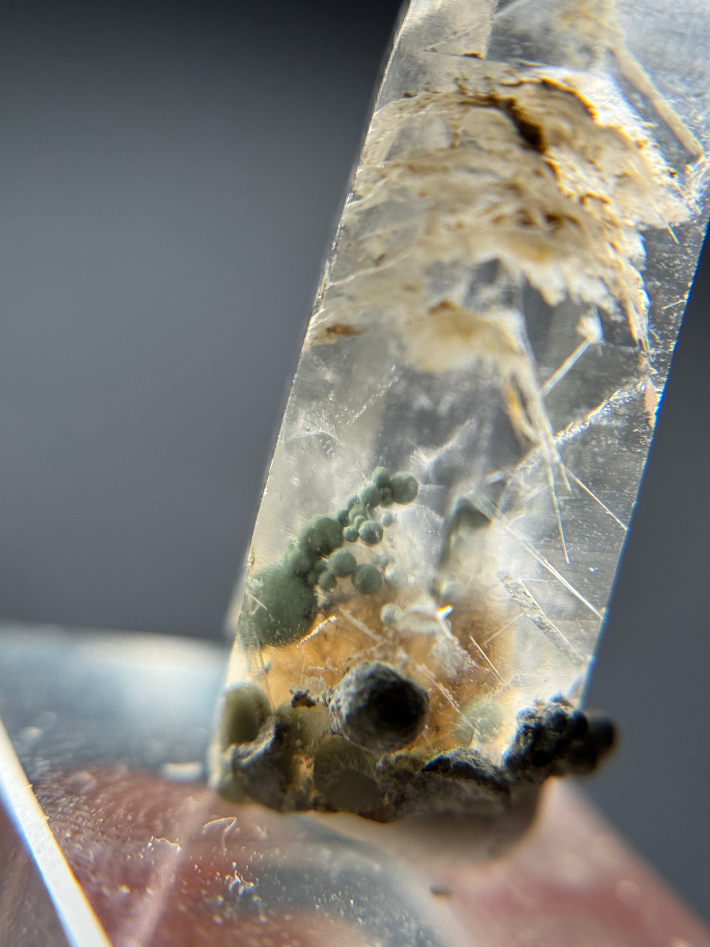 Cookite & Tremolite in Quartz