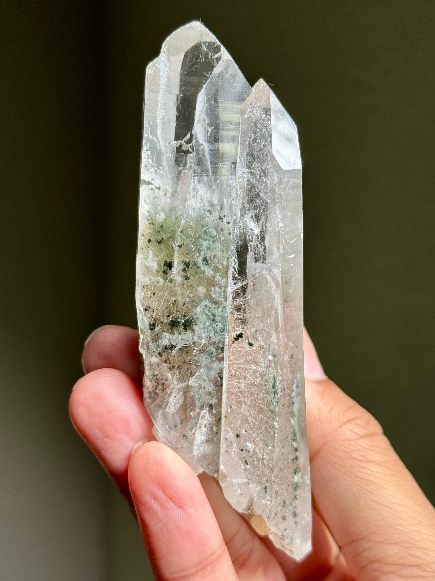 Byssolite & Rutile in Quartz