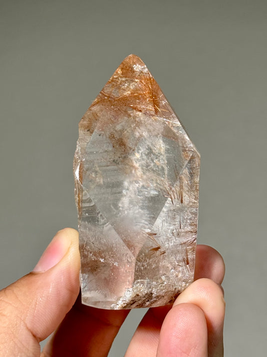 Semi-Polished Himalayan Quartz with Rutile