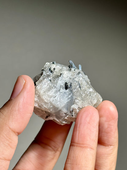 Stibnite in Calcite