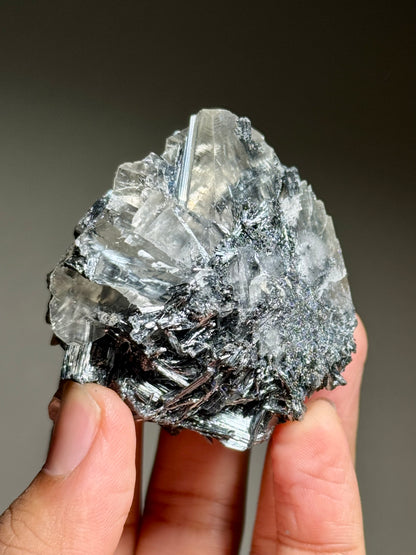 Stibnite in Calcite