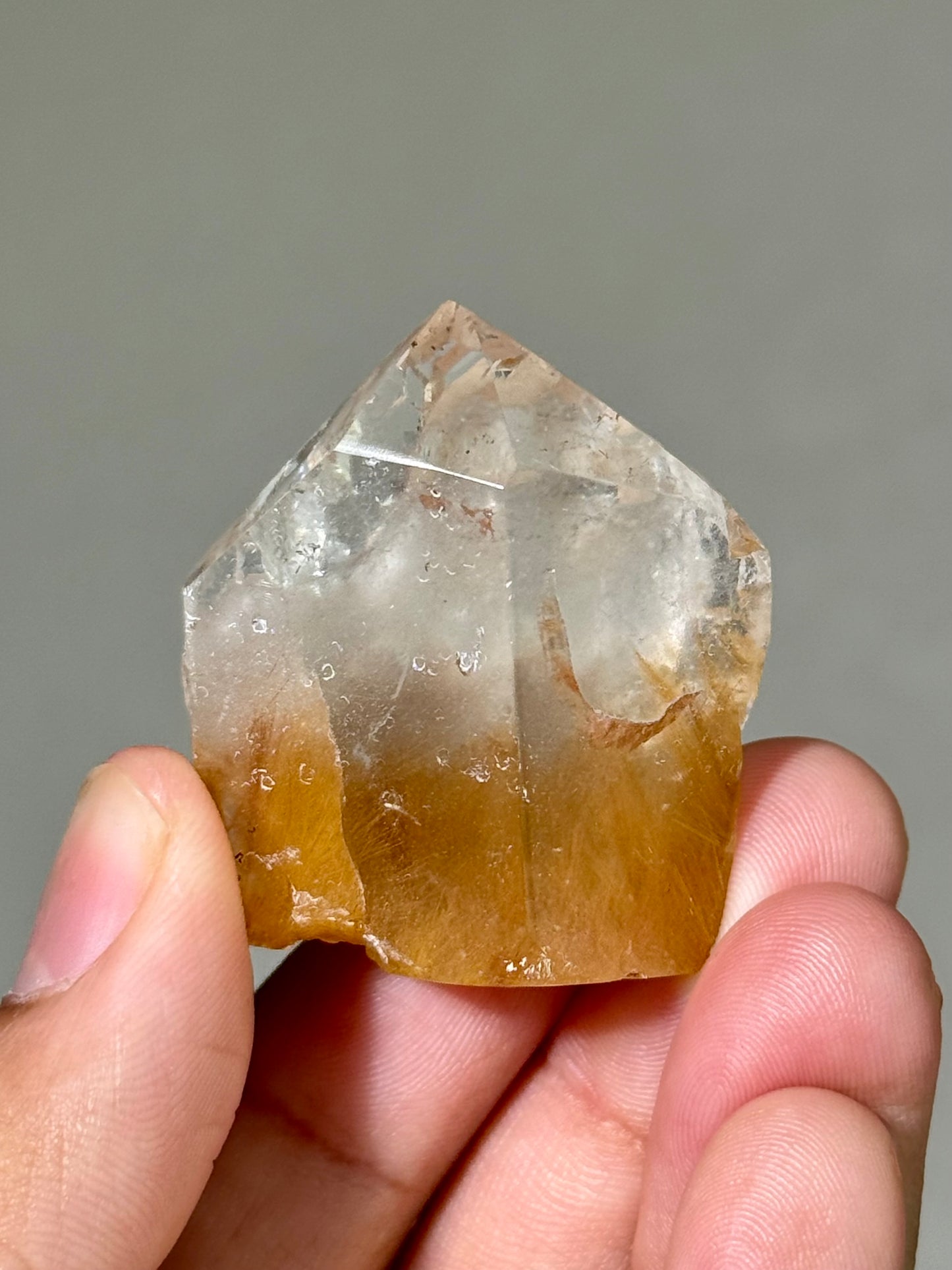 Semi-Polished Himalayan Quartz with Rutile