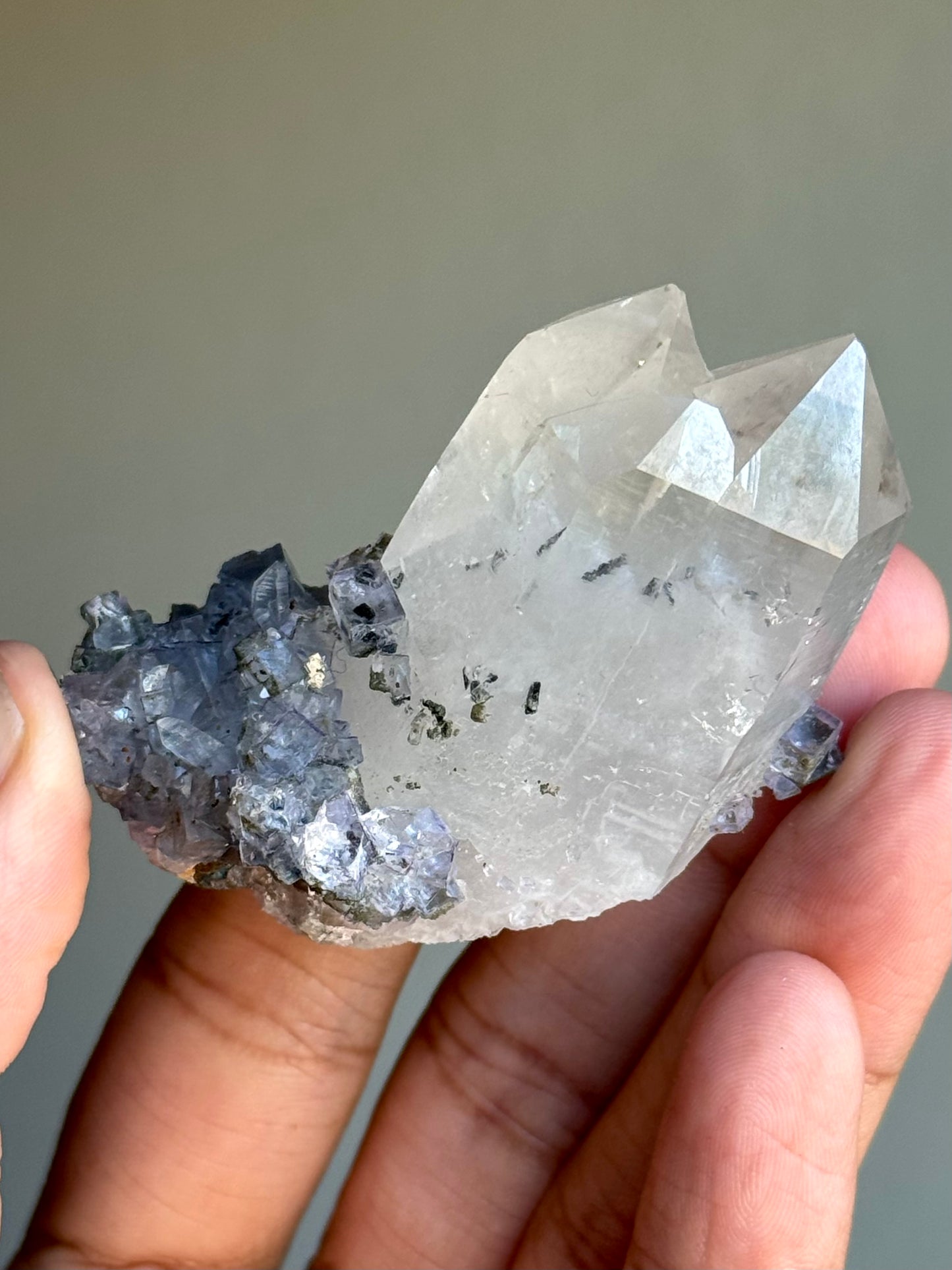 Quartz & Fluorite (fluorite inclusion)